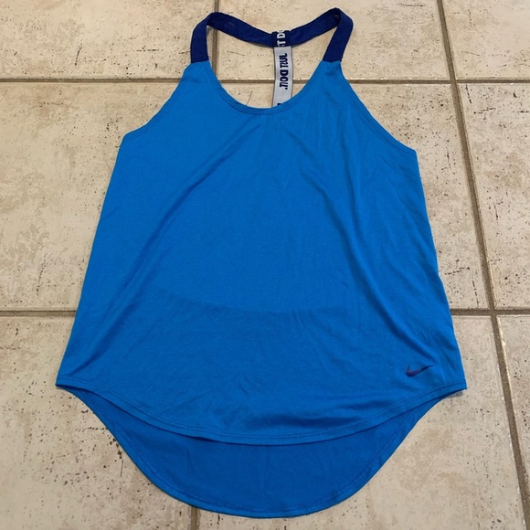 Nike Blue Dri-FIT "Just Do It" Racerback Tank Top - Size S - Picture 6 of 9